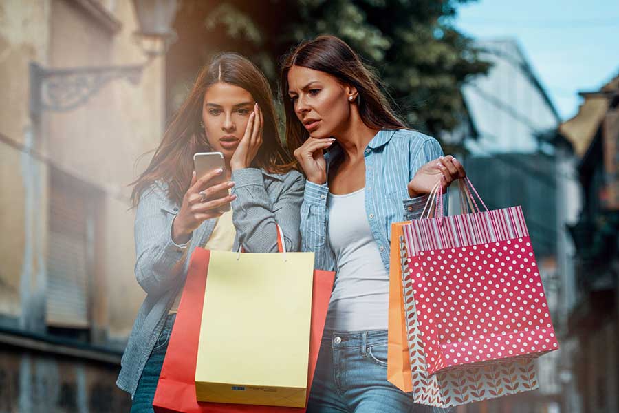worried woman on phone