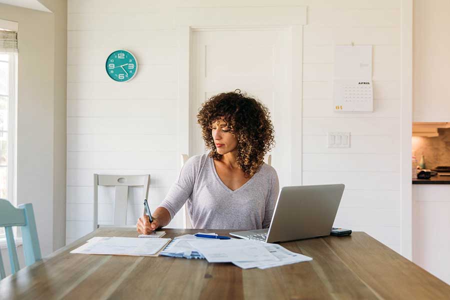 woman managing finances